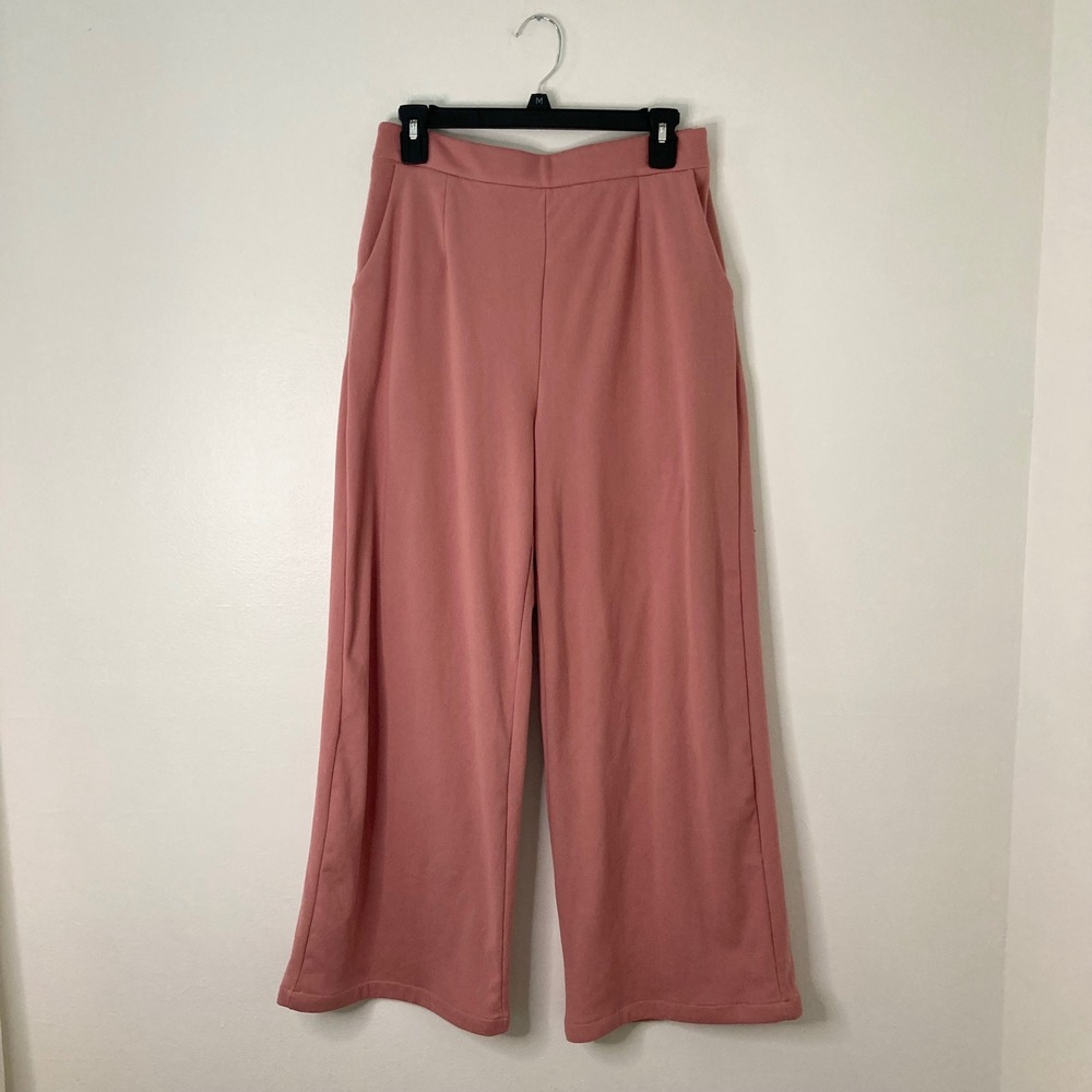 Barbiecore Dusty Rose 2-Piece Pant Set Cropped Blazer & Wide Leg Sweat Pants XXL - Picture 7 of 11